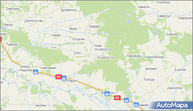 mapa Gruszczyno, Gruszczyno na mapie Targeo