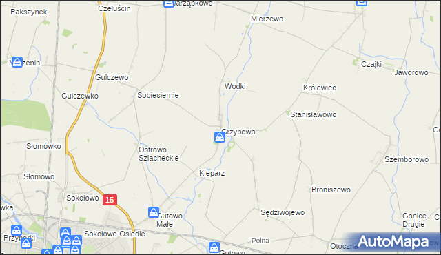 mapa Grzybowo gmina Września, Grzybowo gmina Września na mapie Targeo