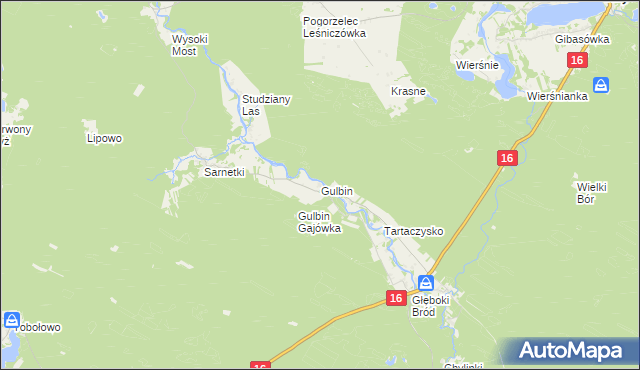 mapa Gulbin, Gulbin na mapie Targeo