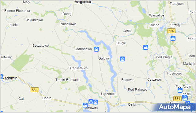 mapa Gulbiny, Gulbiny na mapie Targeo