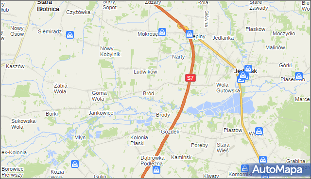 mapa Gutów gmina Jedlińsk, Gutów gmina Jedlińsk na mapie Targeo