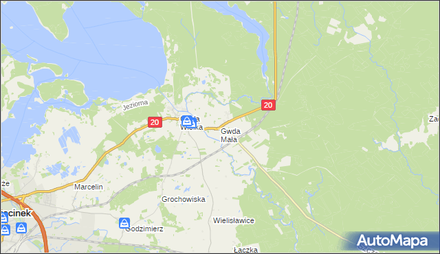 mapa Gwda Mała, Gwda Mała na mapie Targeo