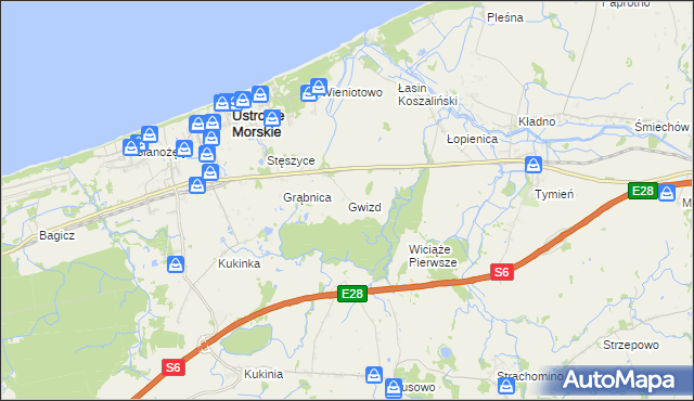 mapa Gwizd, Gwizd na mapie Targeo