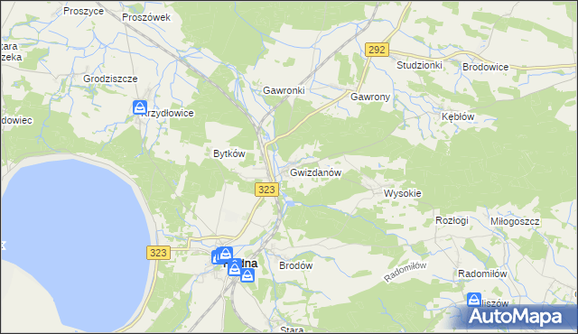 mapa Gwizdanów, Gwizdanów na mapie Targeo