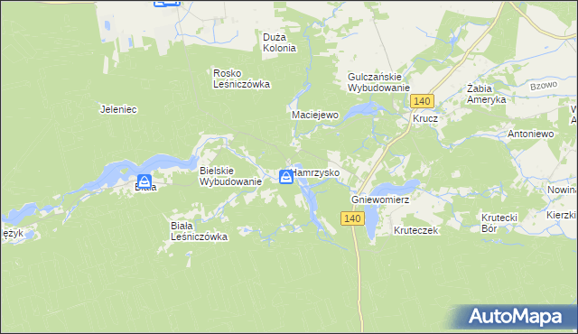 mapa Hamrzysko, Hamrzysko na mapie Targeo