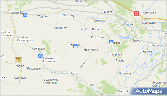 mapa Helenówka gmina Imielno, Helenówka gmina Imielno na mapie Targeo