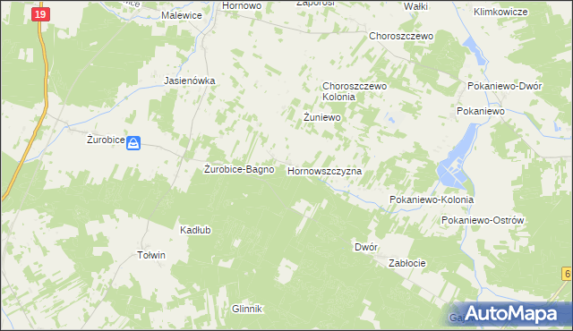 mapa Hornowszczyzna, Hornowszczyzna na mapie Targeo