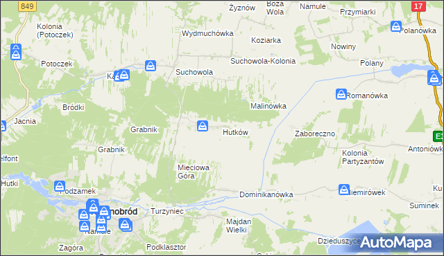 mapa Hutków, Hutków na mapie Targeo