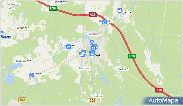 mapa Iłowa powiat żagański, Iłowa powiat żagański na mapie Targeo