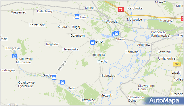 mapa Imielnica, Imielnica na mapie Targeo