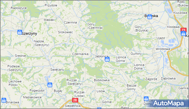 mapa Jabłonica gmina Skołyszyn, Jabłonica gmina Skołyszyn na mapie Targeo