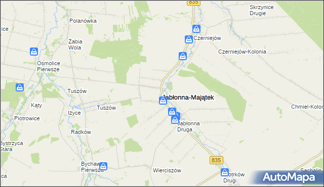 mapa Jabłonna-Majątek, Jabłonna-Majątek na mapie Targeo