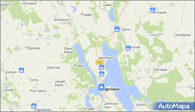 mapa Jabłonowo gmina Dąbrówno, Jabłonowo gmina Dąbrówno na mapie Targeo