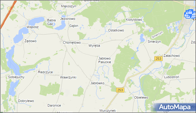 mapa Jabłowo Pałuckie, Jabłowo Pałuckie na mapie Targeo