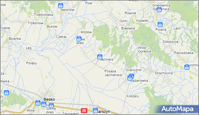 mapa Jaćmierz, Jaćmierz na mapie Targeo