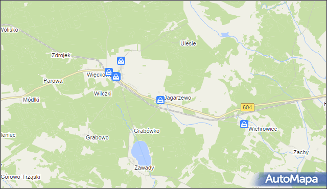 mapa Jagarzewo, Jagarzewo na mapie Targeo