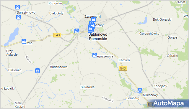 mapa Jaguszewice, Jaguszewice na mapie Targeo