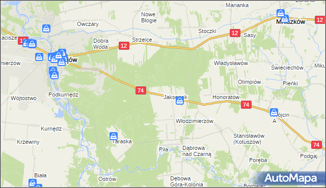 mapa Jaksonek, Jaksonek na mapie Targeo