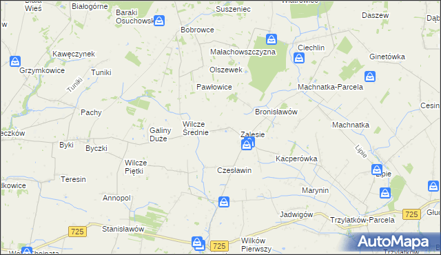mapa Jakubów gmina Błędów, Jakubów gmina Błędów na mapie Targeo