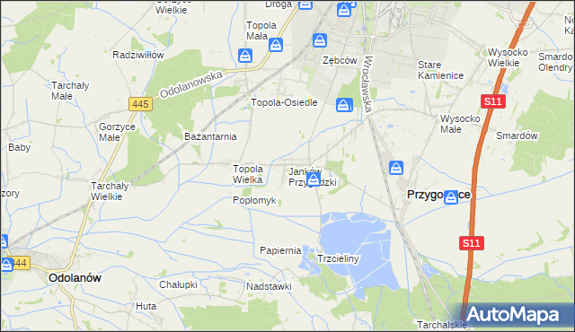 mapa Janków Przygodzki, Janków Przygodzki na mapie Targeo
