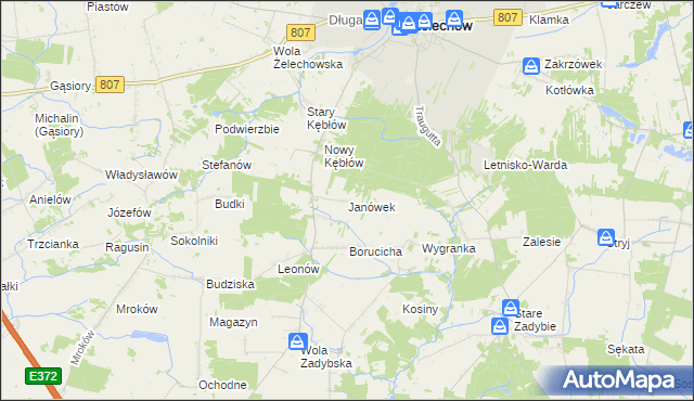 mapa Janówek gmina Żelechów, Janówek gmina Żelechów na mapie Targeo