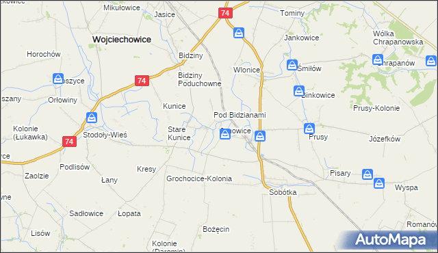 mapa Janowice gmina Ożarów, Janowice gmina Ożarów na mapie Targeo