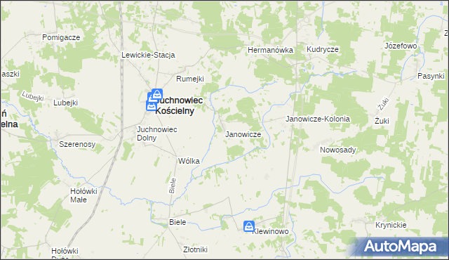 mapa Janowicze, Janowicze na mapie Targeo