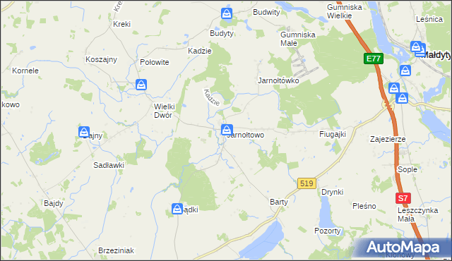 mapa Jarnołtowo, Jarnołtowo na mapie Targeo