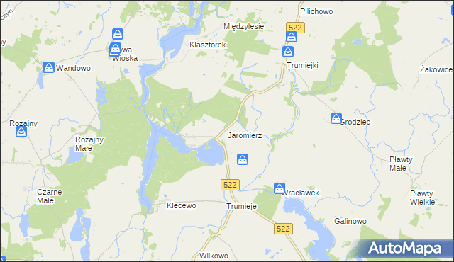 mapa Jaromierz gmina Gardeja, Jaromierz gmina Gardeja na mapie Targeo