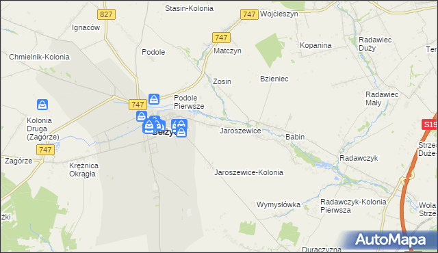 mapa Jaroszewice, Jaroszewice na mapie Targeo