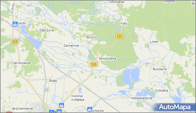 mapa Jaroszówka gmina Chojnów, Jaroszówka gmina Chojnów na mapie Targeo