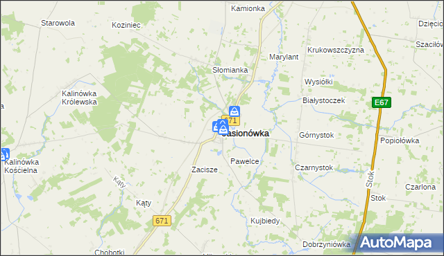 mapa Jasionówka, Jasionówka na mapie Targeo