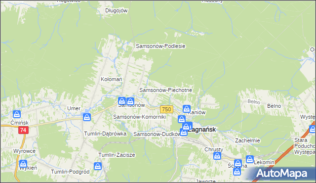 mapa Jasiów, Jasiów na mapie Targeo