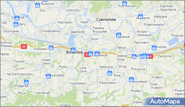 mapa Jaśkowice gmina Skawina, Jaśkowice gmina Skawina na mapie Targeo