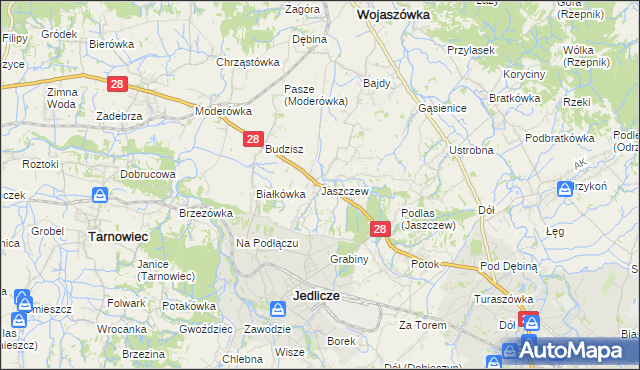 mapa Jaszczew, Jaszczew na mapie Targeo