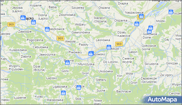 mapa Jazowsko, Jazowsko na mapie Targeo