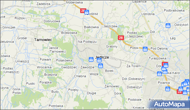 mapa Jedlicze, Jedlicze na mapie Targeo