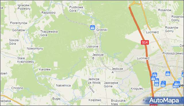 mapa Jedlicze B, Jedlicze B na mapie Targeo