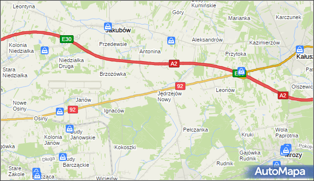 mapa Jędrzejów Nowy, Jędrzejów Nowy na mapie Targeo