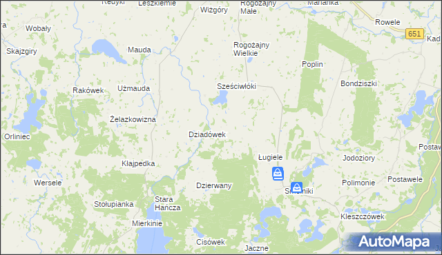 mapa Jegliniszki, Jegliniszki na mapie Targeo