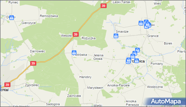 mapa Jelenia Głowa, Jelenia Głowa na mapie Targeo