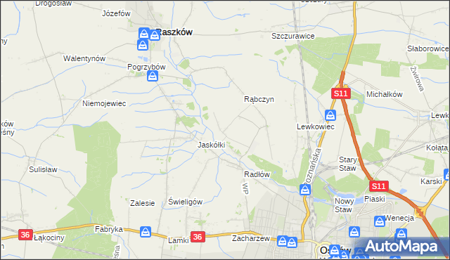 mapa Jelitów gmina Raszków, Jelitów gmina Raszków na mapie Targeo