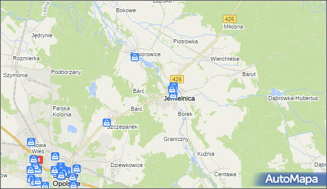 mapa Jemielnica, Jemielnica na mapie Targeo