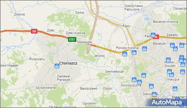 mapa Jeroniki, Jeroniki na mapie Targeo