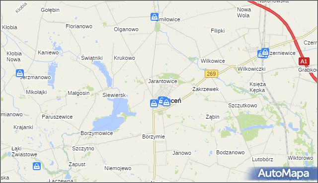 mapa Jerzewo gmina Choceń, Jerzewo gmina Choceń na mapie Targeo