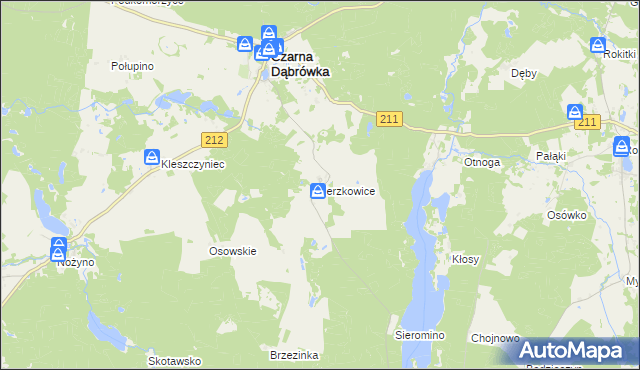 mapa Jerzkowice, Jerzkowice na mapie Targeo