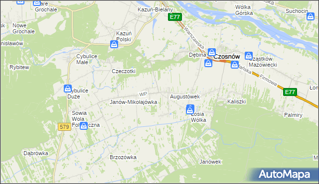 mapa Jesionka gmina Czosnów, Jesionka gmina Czosnów na mapie Targeo