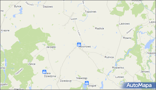 mapa Jesionowo gmina Przelewice, Jesionowo gmina Przelewice na mapie Targeo