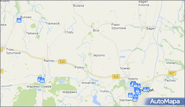 mapa Jeziorno gmina Dzierzgoń, Jeziorno gmina Dzierzgoń na mapie Targeo