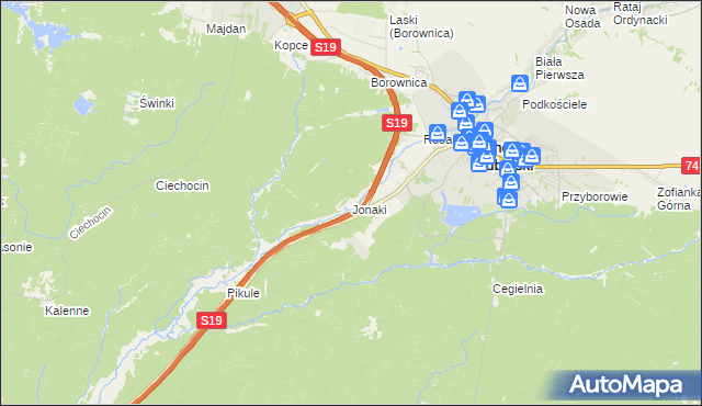 mapa Jonaki, Jonaki na mapie Targeo